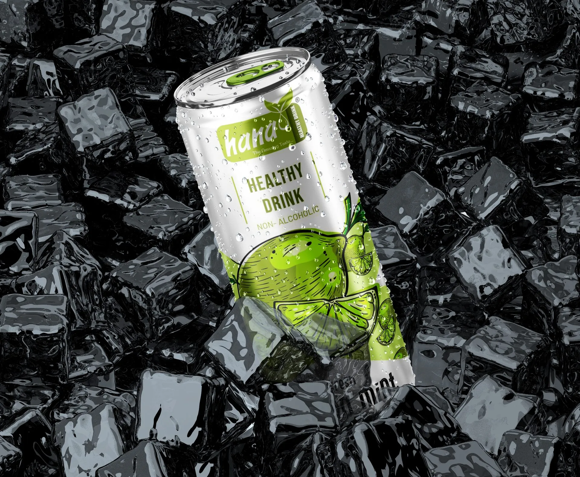 Hana lemon mint can on ice
