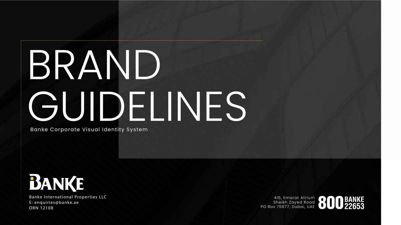Banke brand guidelines: cover