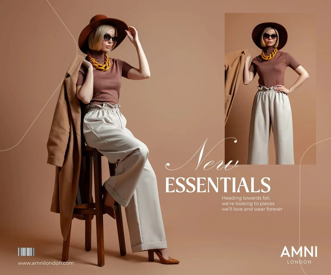New Essentials post with a look in brown and cream