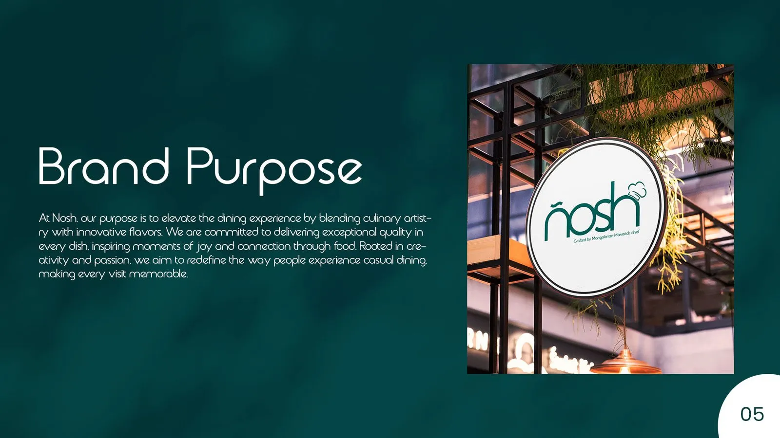 Nosh brand book: brand purpose