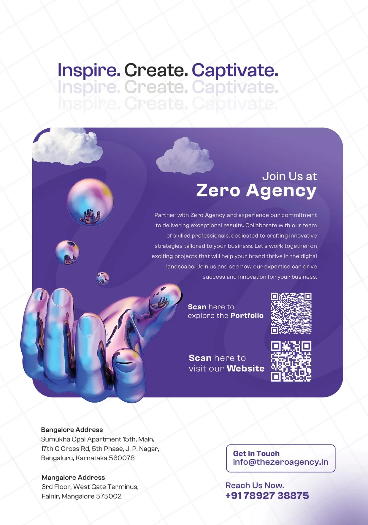 Zero Agency brochure back cover