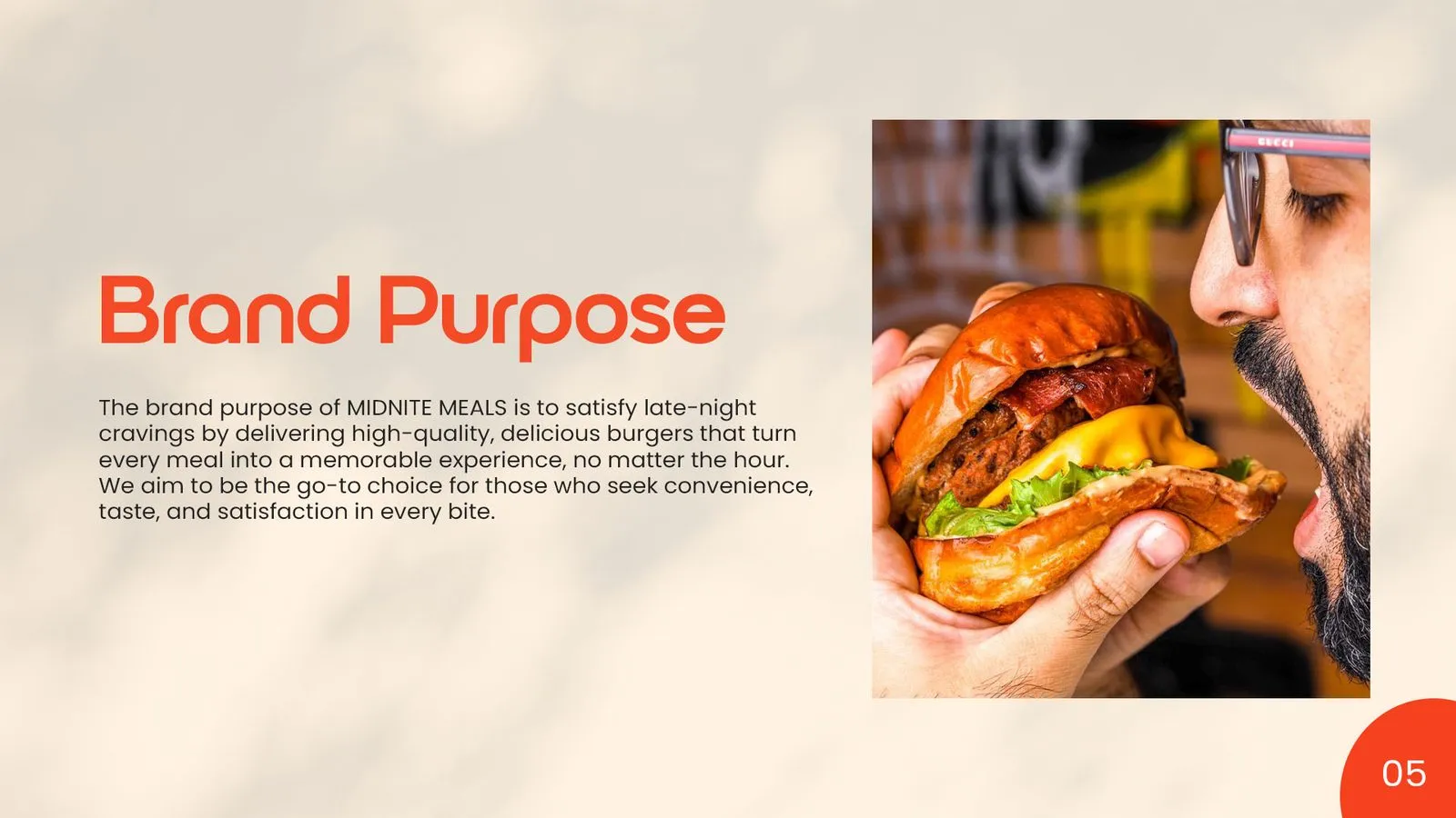 Midnite Meals brand book: brand purpose