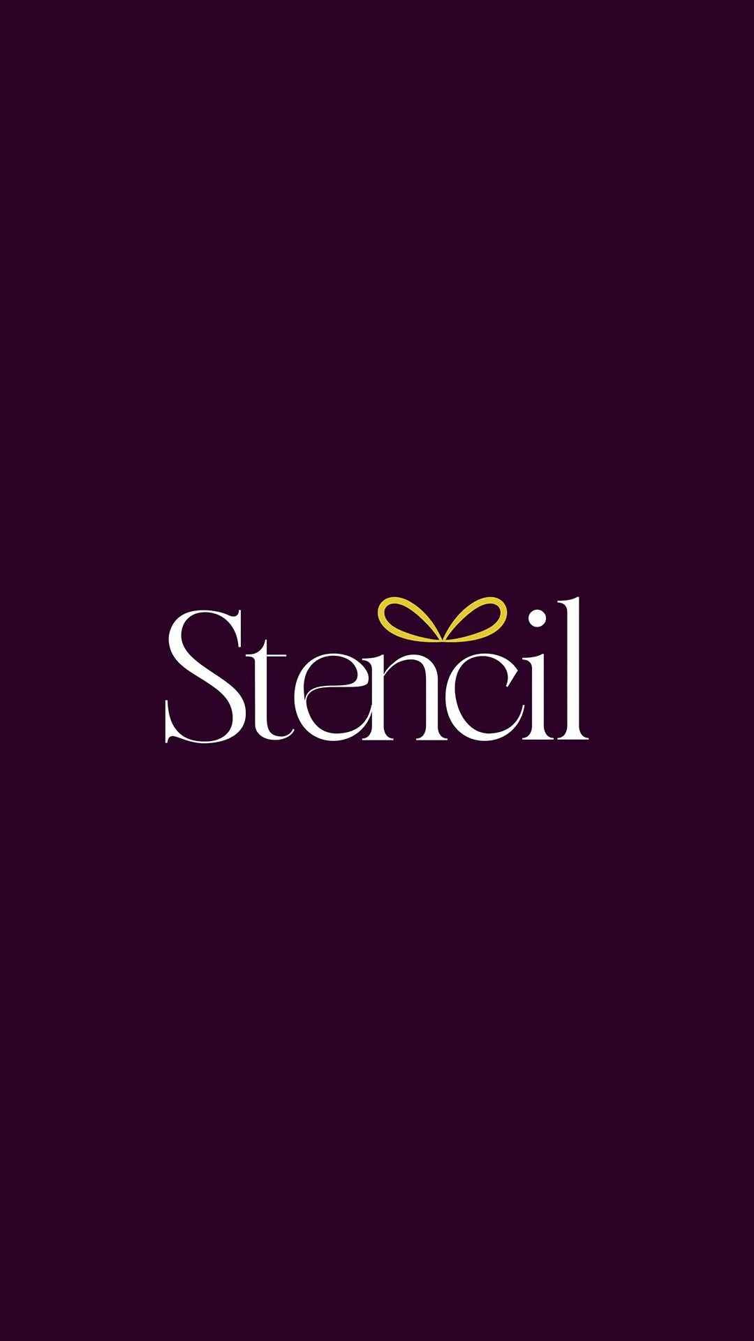 Stencil logo on plum
