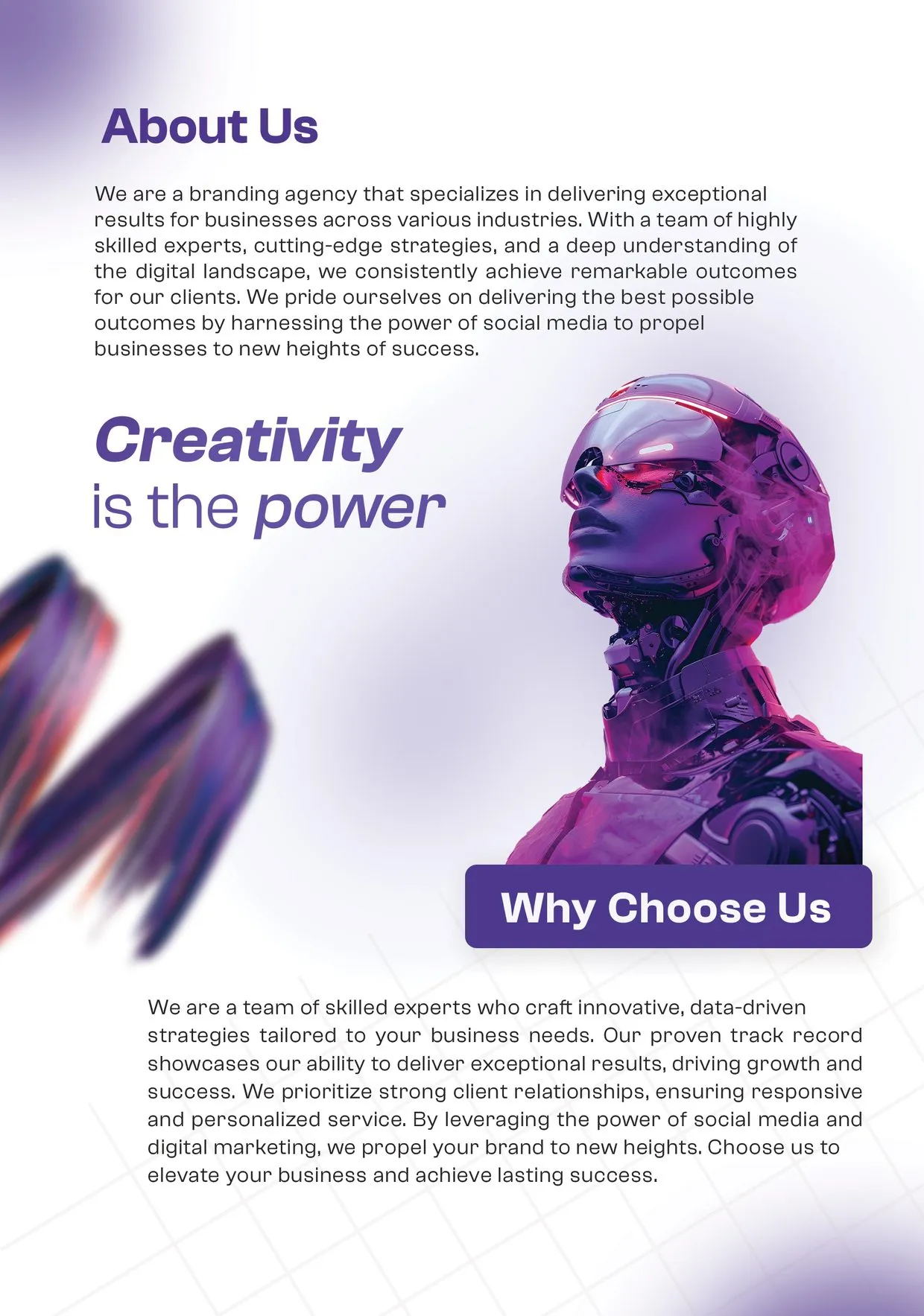 Zero Agency brochure inside: about