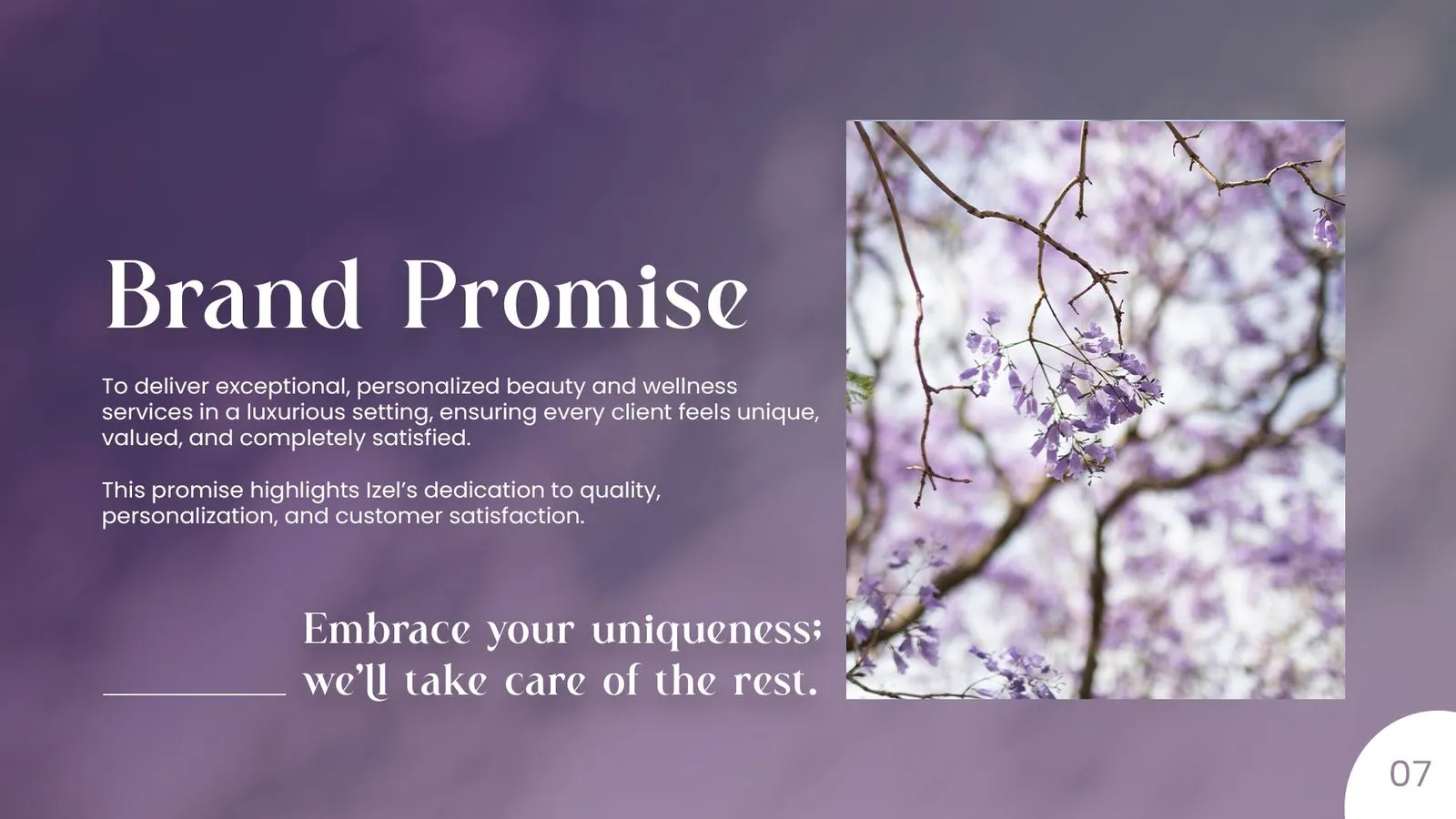 Izel brand book: brand promise