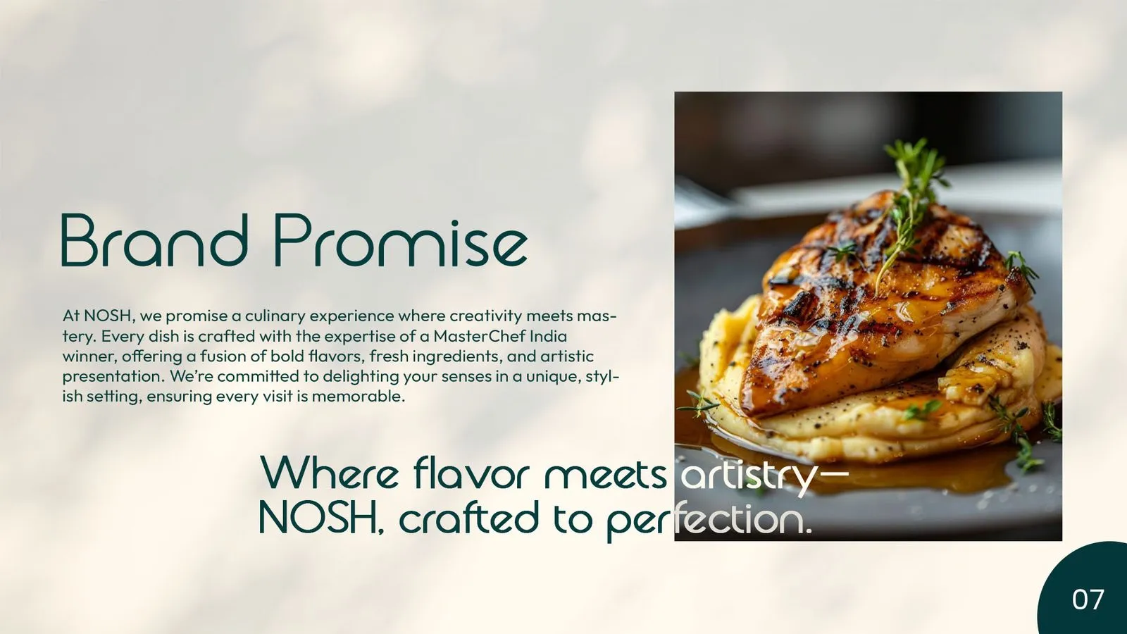 Nosh brand book: brand promise