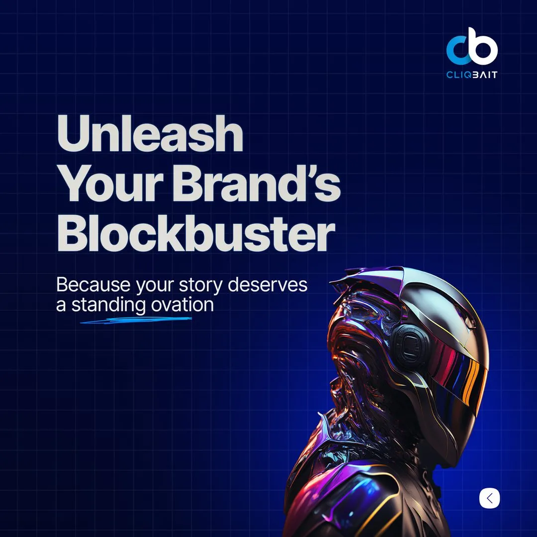 CliqBait post with a futuristic helmet