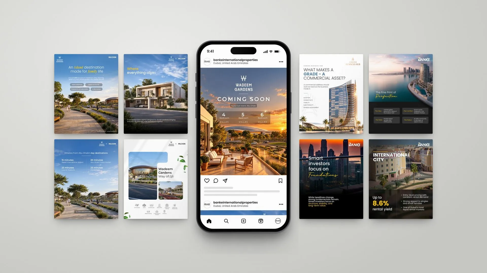 Wadeem Gardens and Samana Business Hub launch posts around a phone