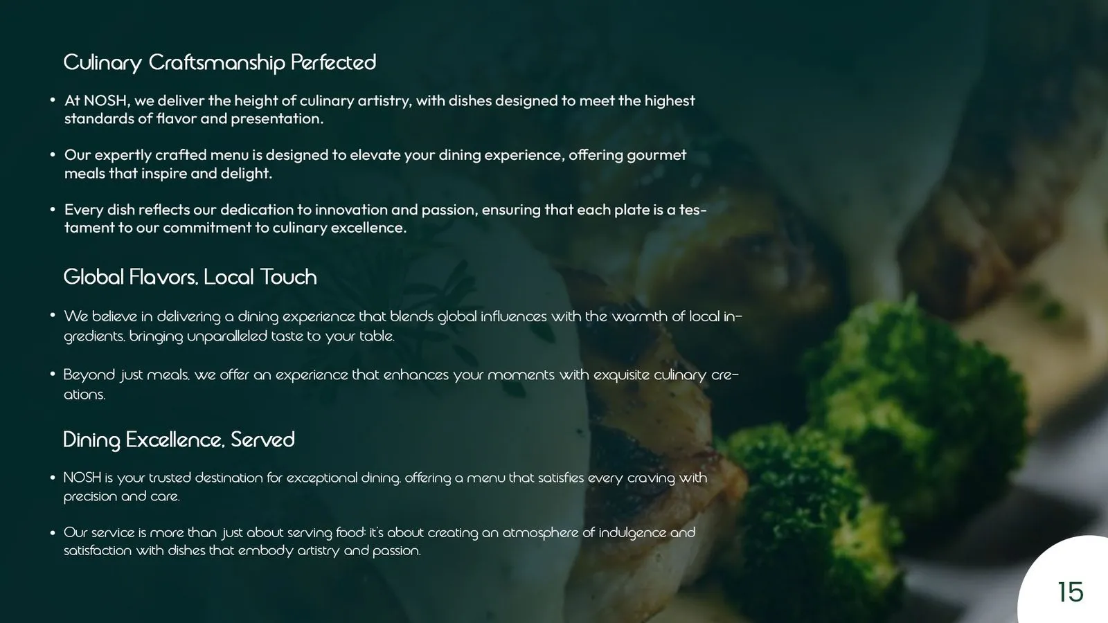 Nosh brand book: brand values