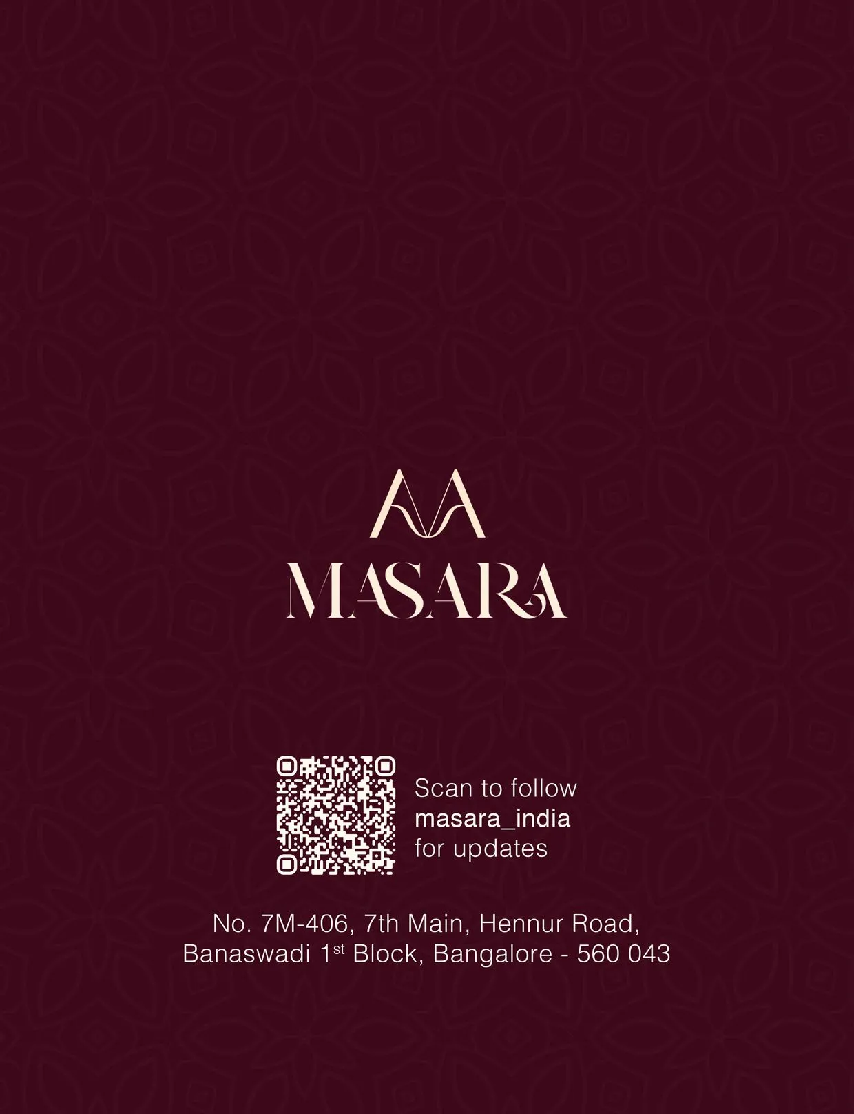 Masara menu back cover
