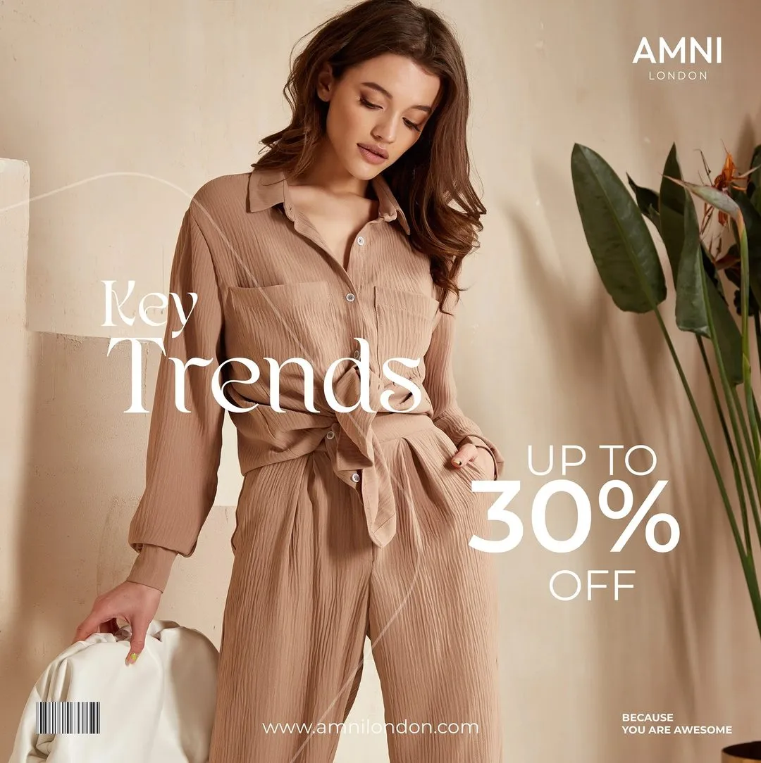 Key Trends sale post in tan