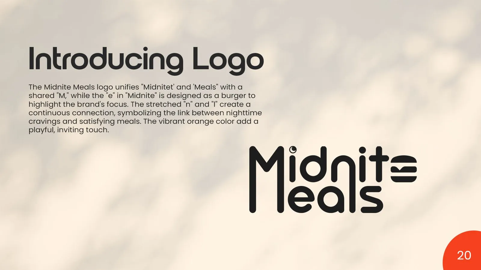 Midnite Meals brand book: logo introduction