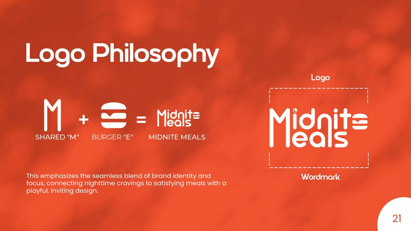 Midnite Meals brand book: logo philosophy