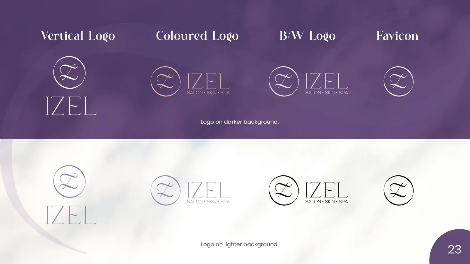 Izel brand book: logo variations
