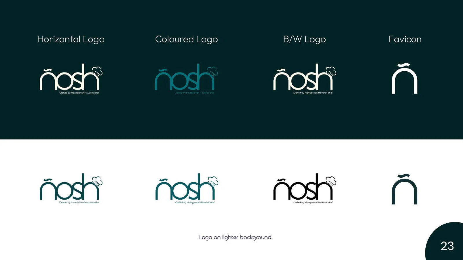 Nosh brand book: logo variations