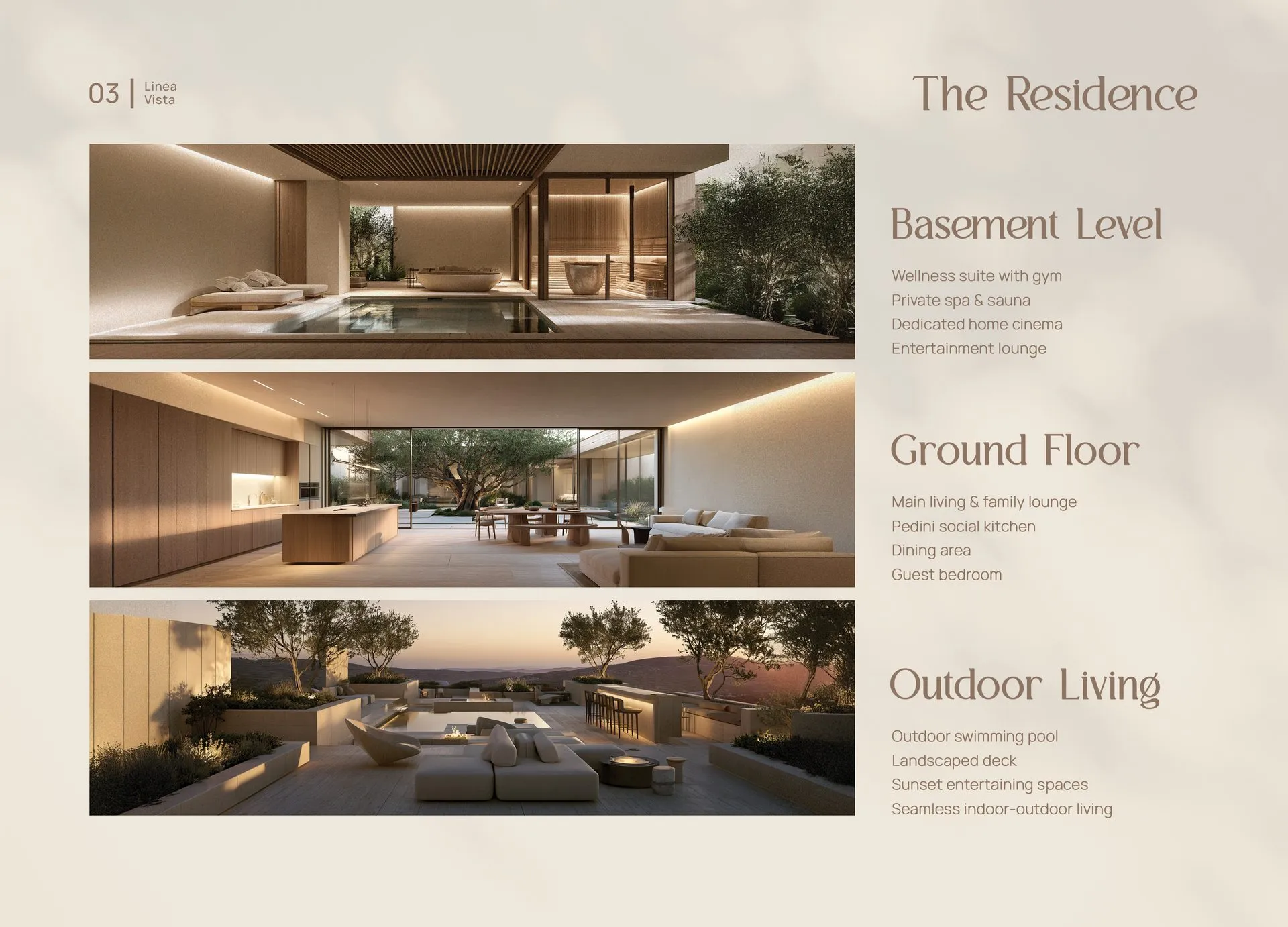 Linea Vista brochure page 3: the residence floor by floor