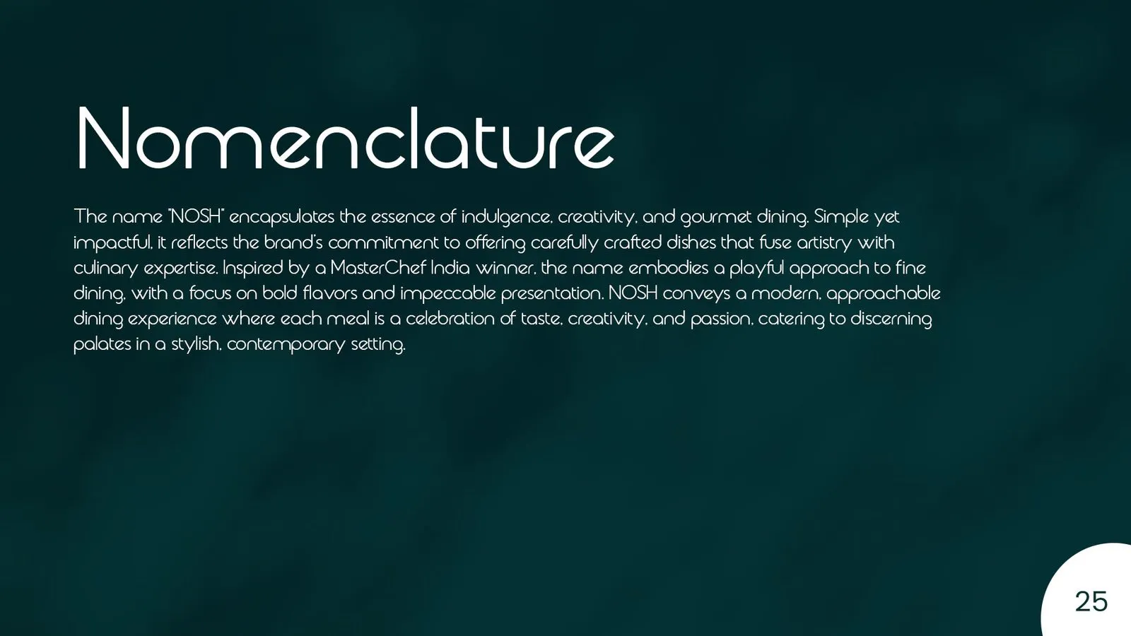 Nosh brand book: nomenclature