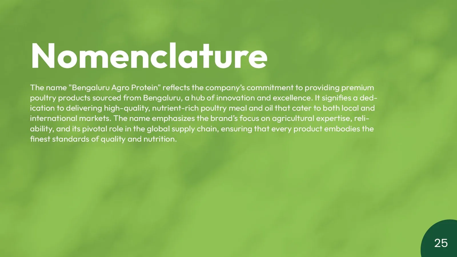Bengaluru Agro Proteins brand book: nomenclature