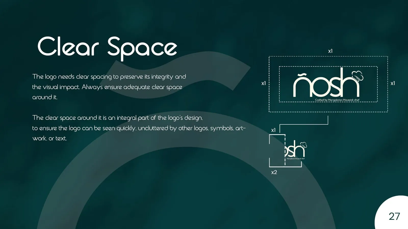 Nosh brand book: clear space