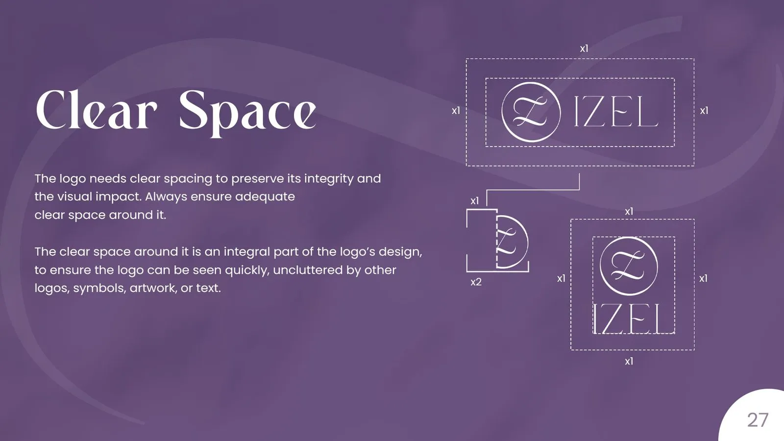 Izel brand book: clear space