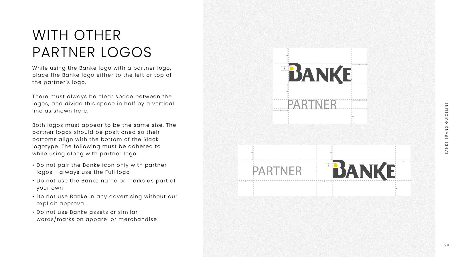 Banke brand guidelines: logo with partner logos