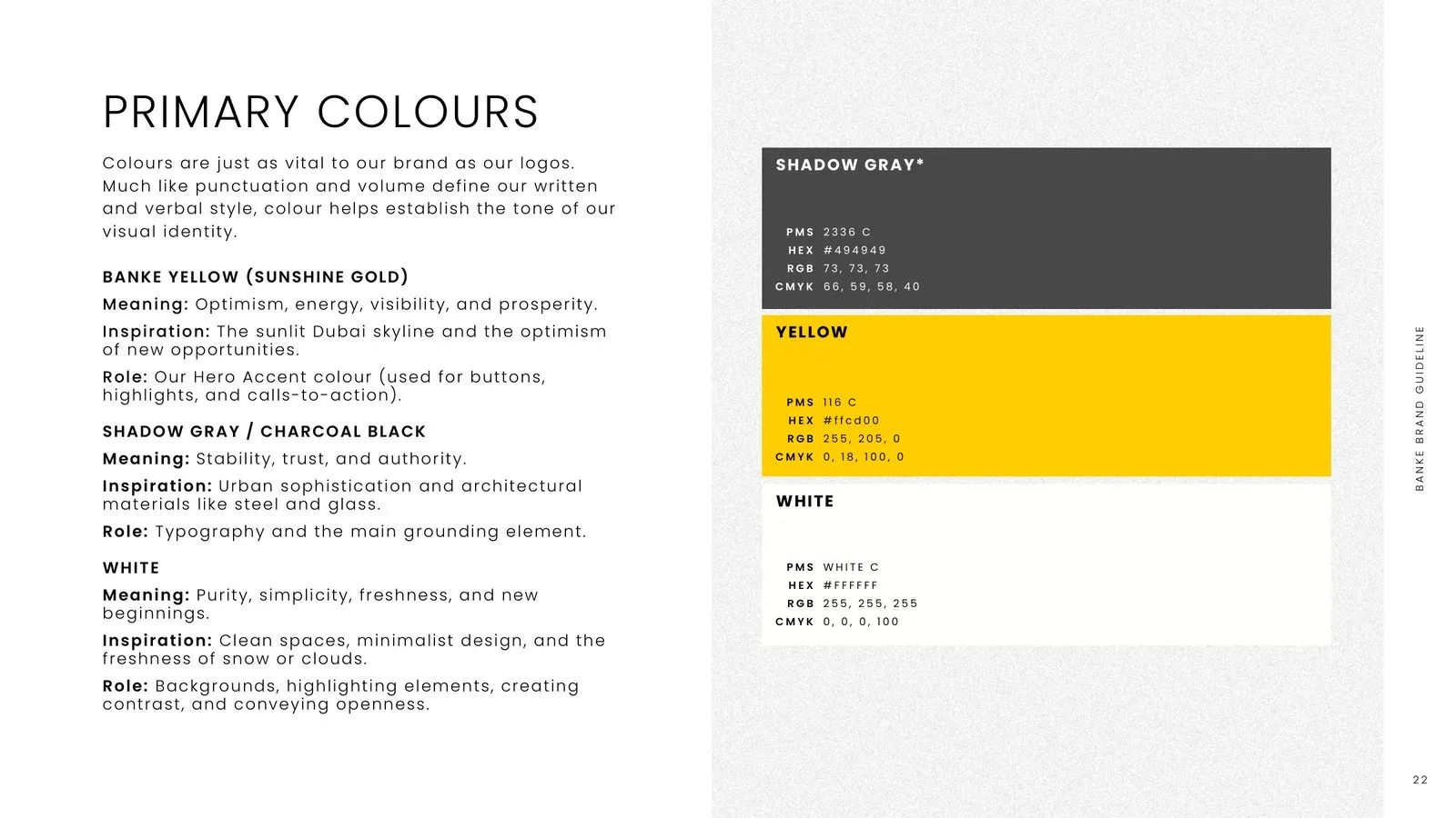 Banke brand guidelines: primary colours