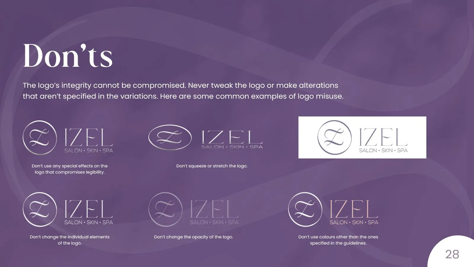 Izel brand book: logo misuse