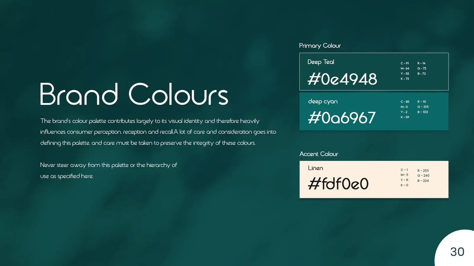 Nosh brand book: brand colours