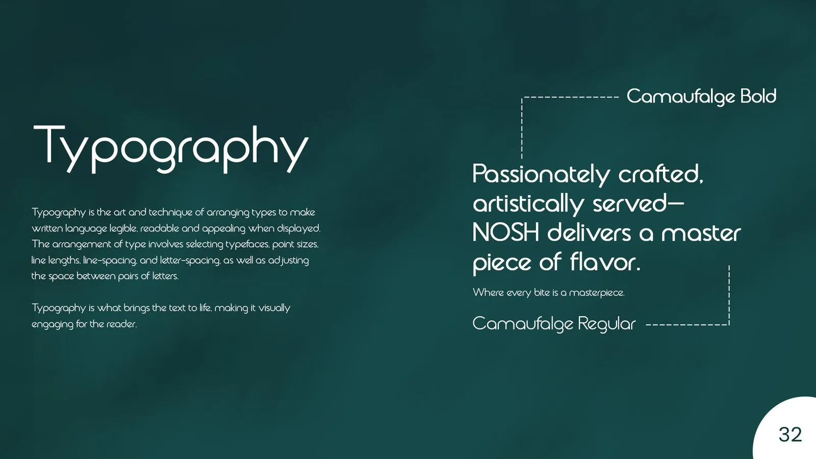 Nosh brand book: typography