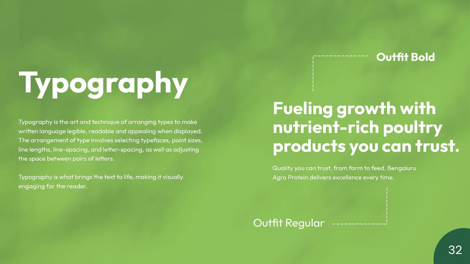 Bengaluru Agro Proteins brand book: typography
