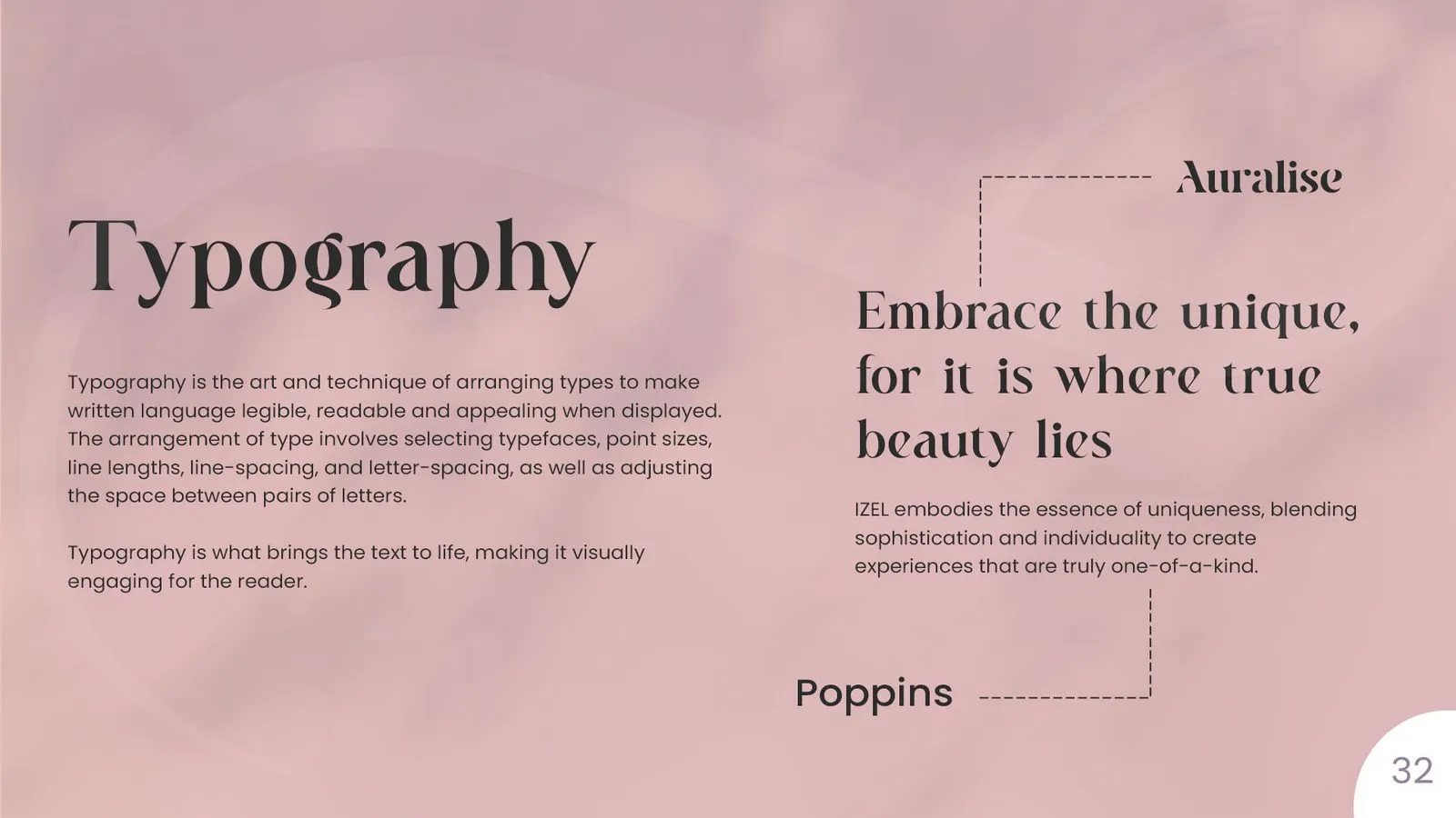 Izel brand book: typography