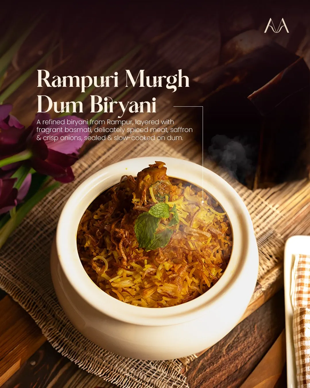 Masara social media post: Rampuri murgh dum biryani
