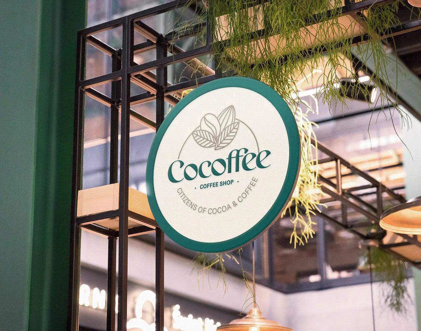 Cocoffee hanging shop sign
