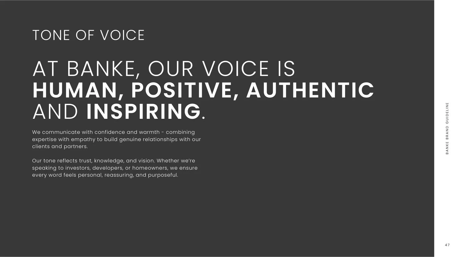 Banke brand guidelines: tone of voice