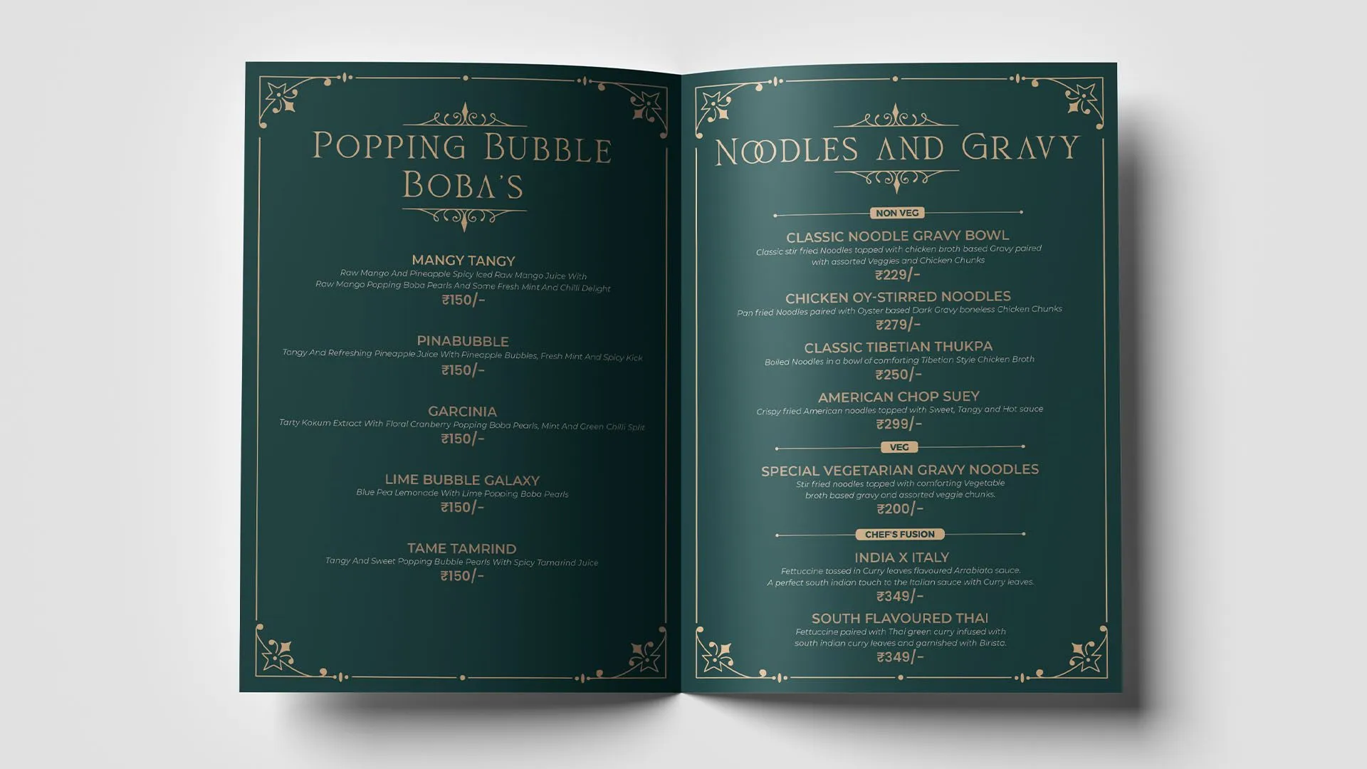 Nosh menu spread