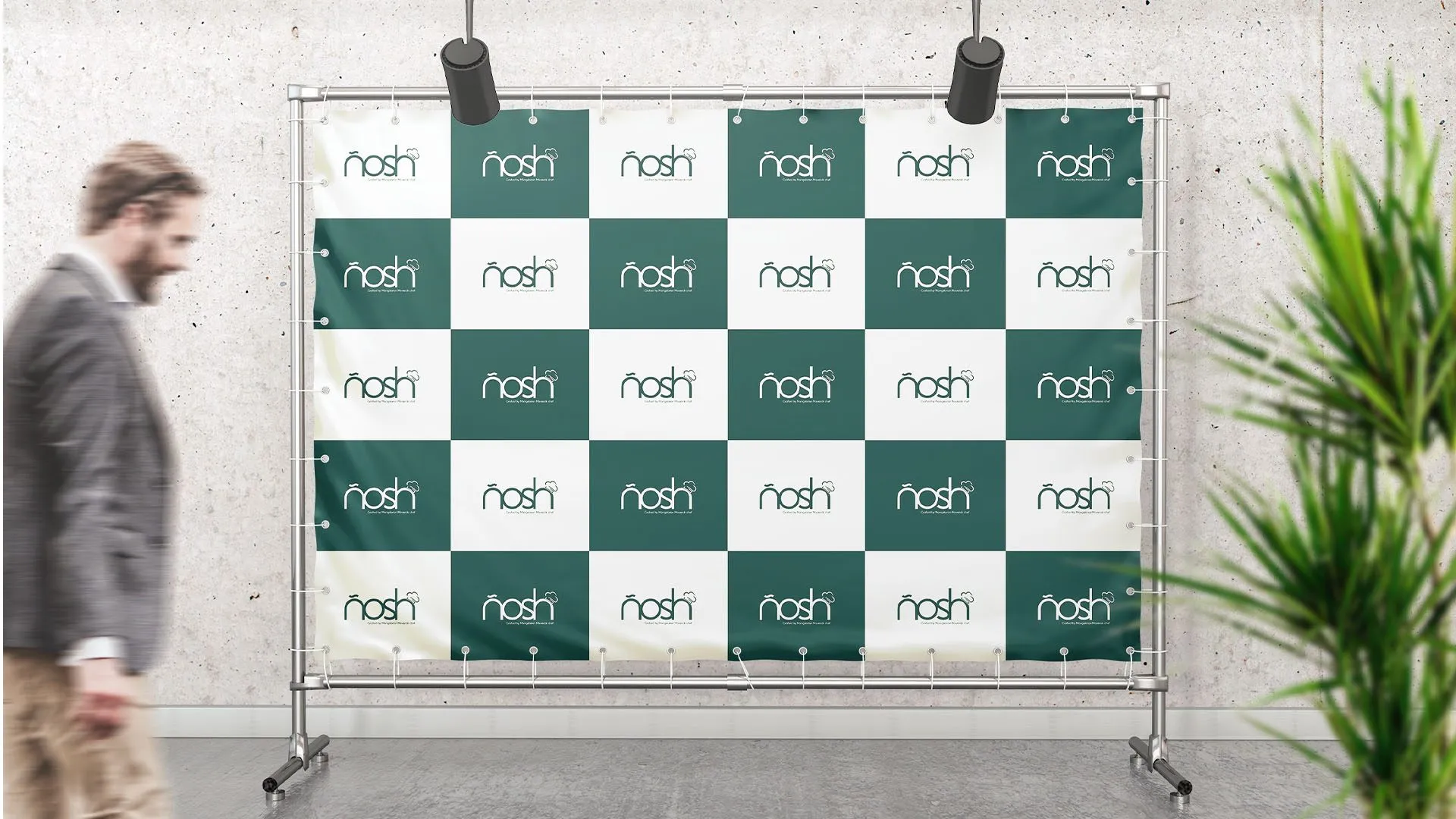 Nosh step-and-repeat backdrop