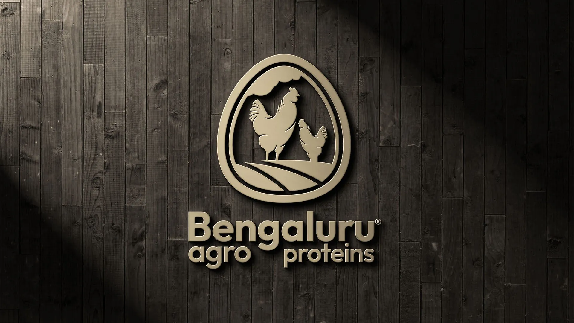 Bengaluru Agro Proteins logo sign on a timber wall