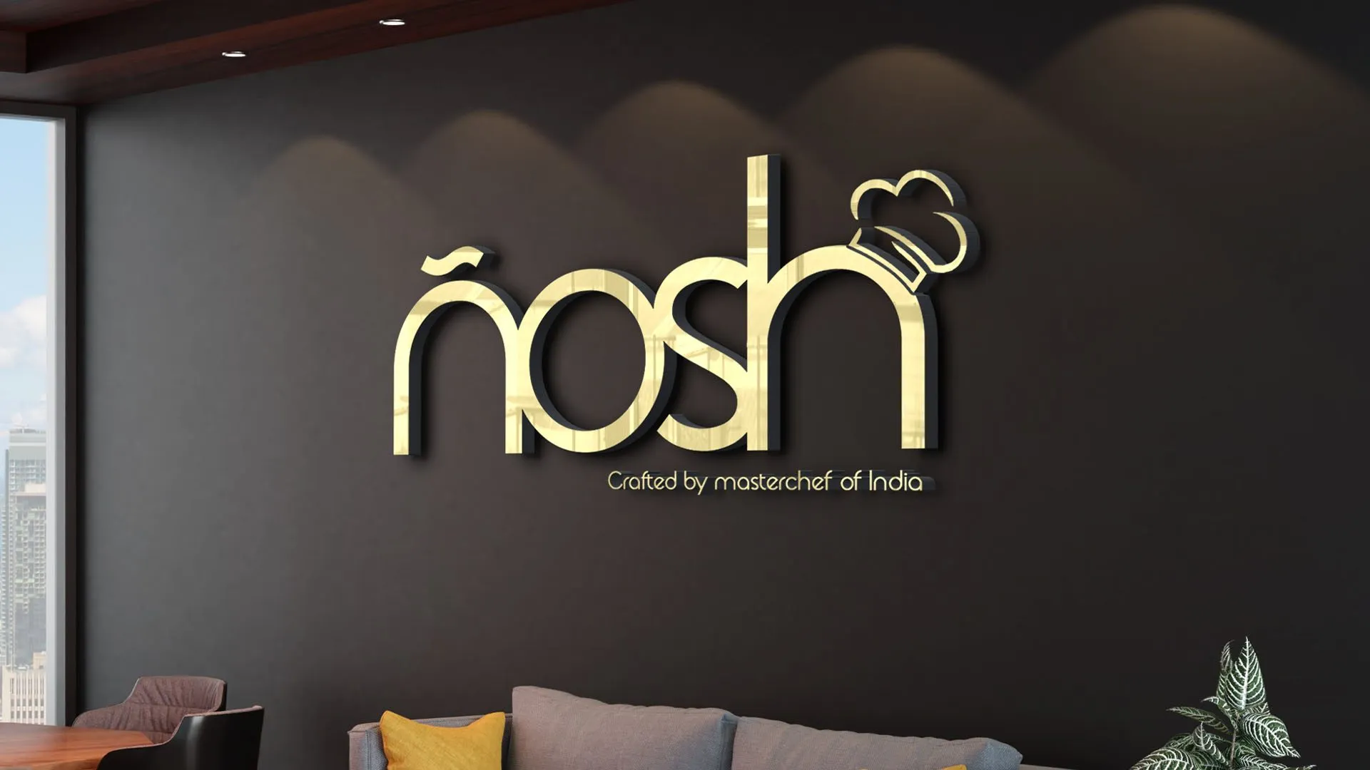 Nosh gold wall sign