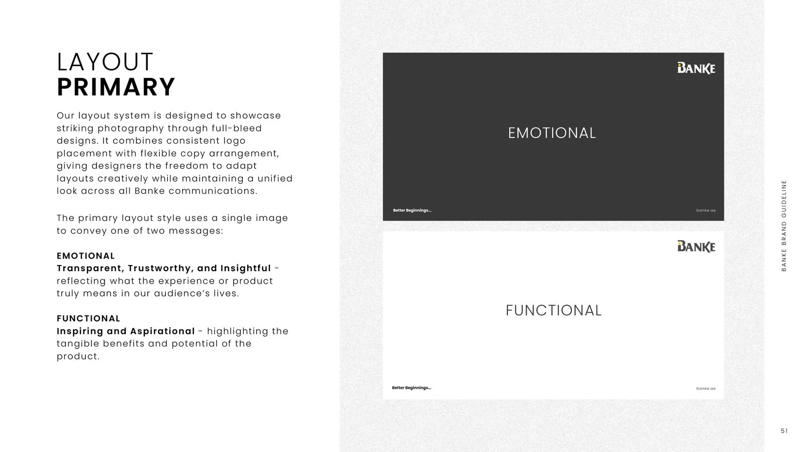 Banke brand guidelines: primary layout