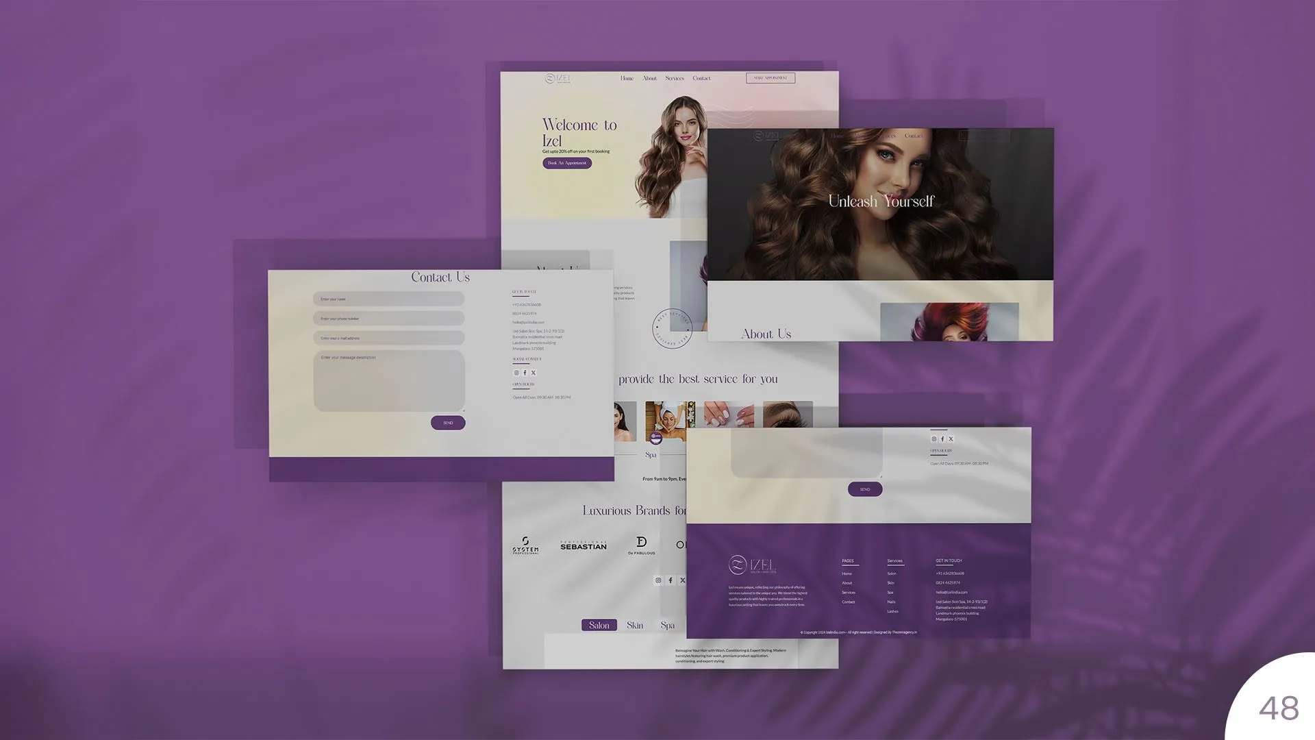 Izel website pages