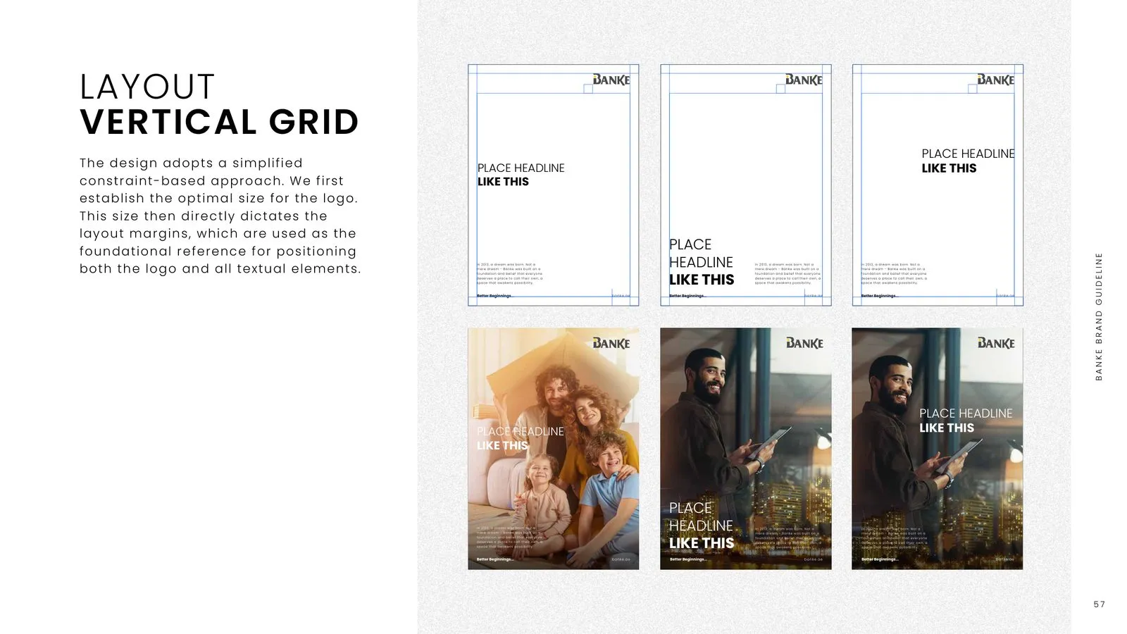 Banke brand guidelines: vertical grid