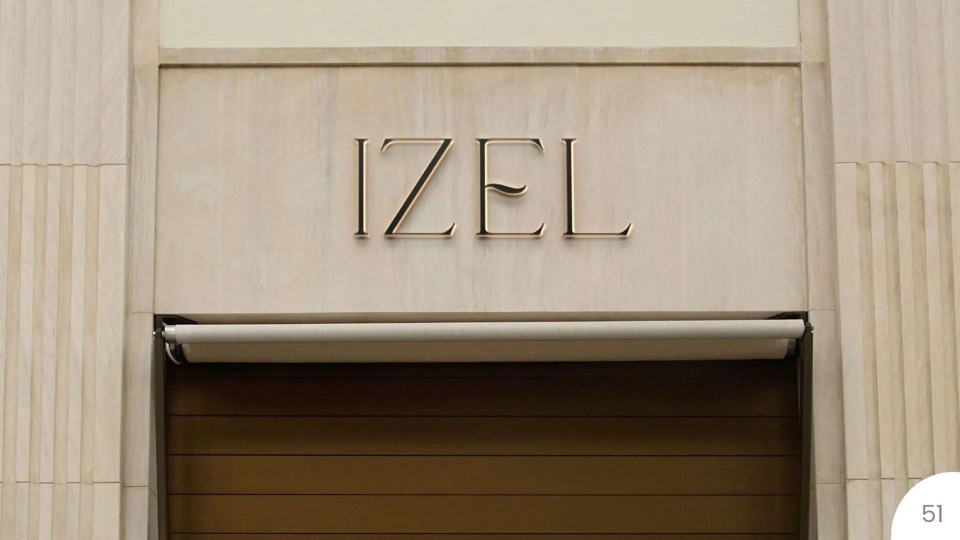 Izel stone facade lettering