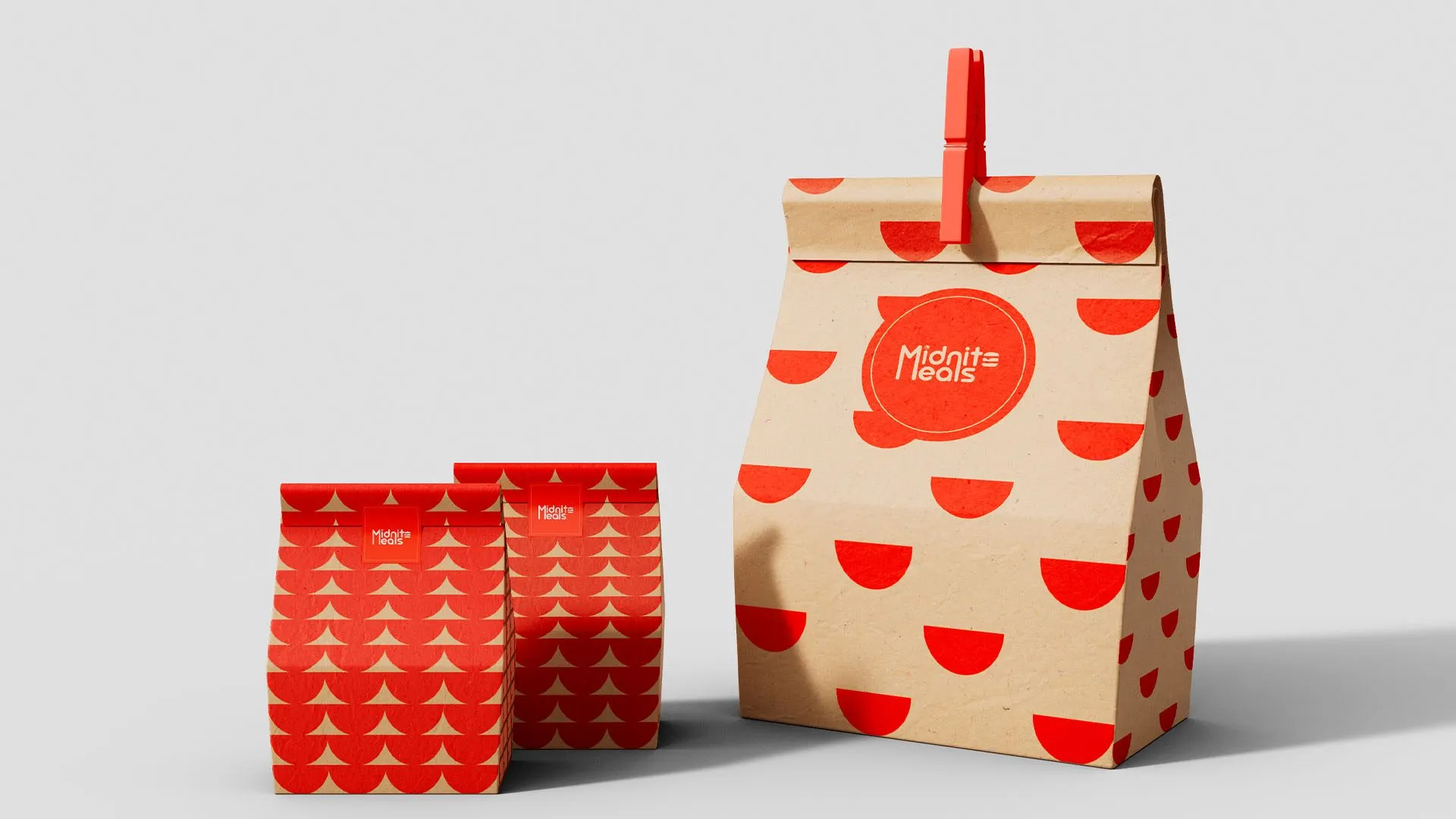 Midnite Meals patterned paper bags