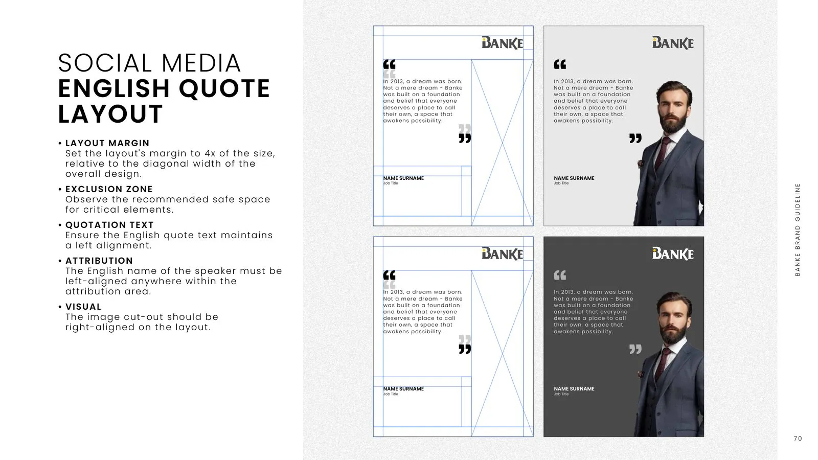 Banke brand guidelines: quote layout