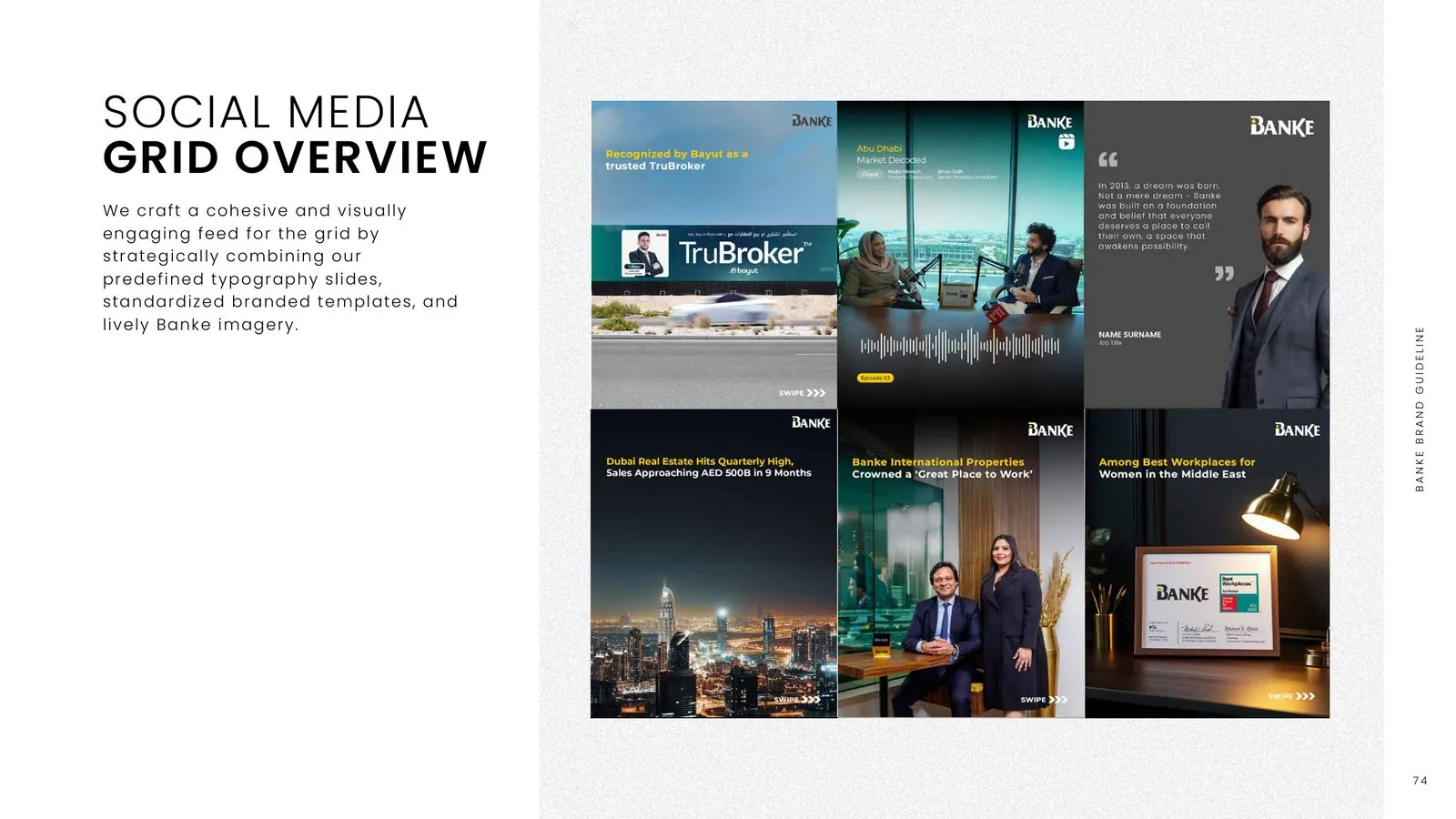 Banke brand guidelines: social media grid