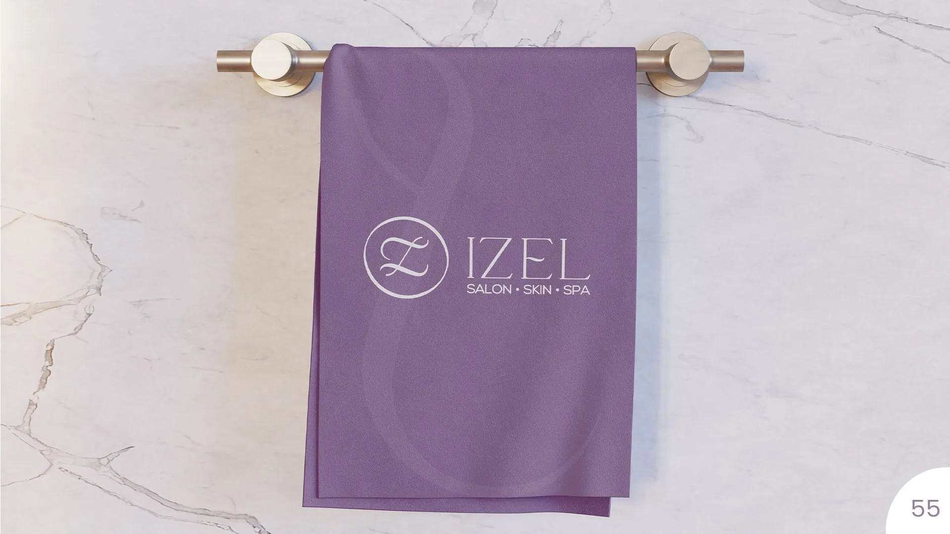 Izel towel on a rail