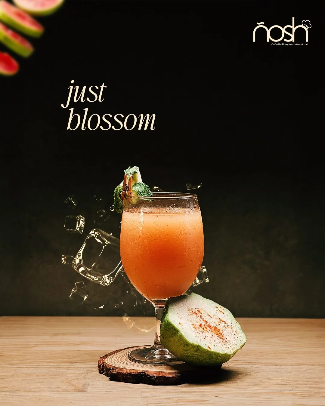 Nosh social media post: Just Blossom mocktail