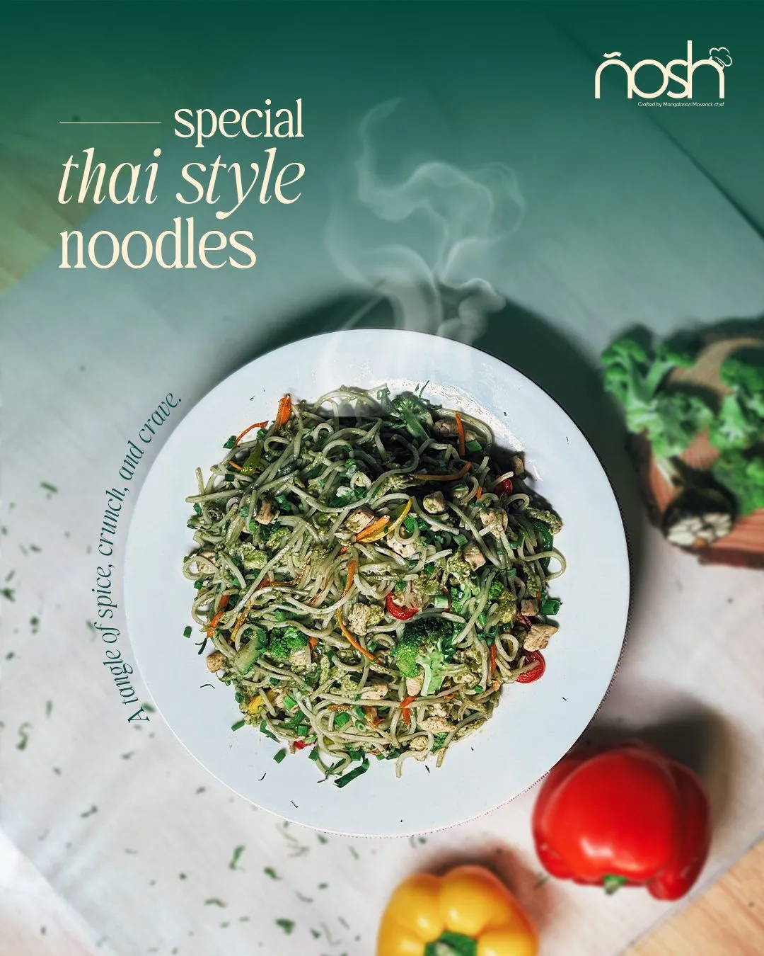 Nosh social media post: special Thai style noodles