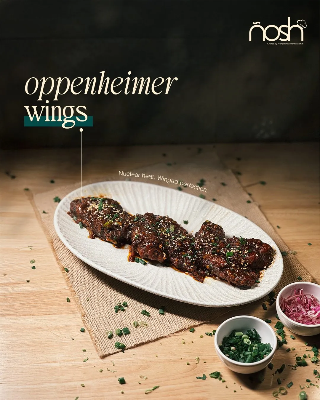 Nosh social media post: Oppenheimer wings