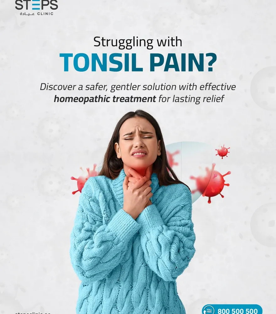 STEPS Clinic homeopathy post about tonsil pain